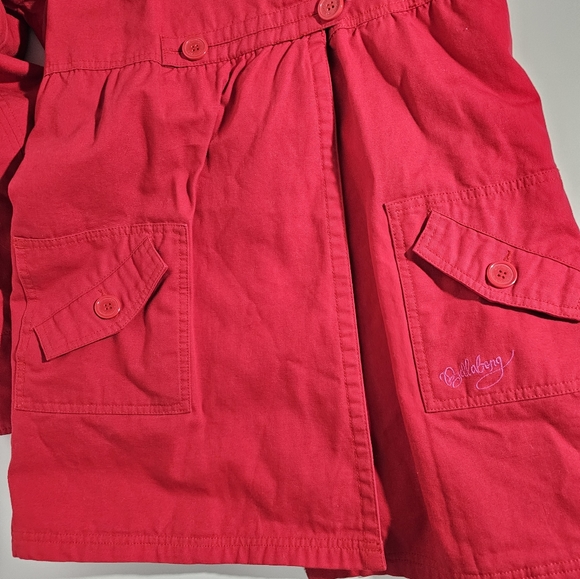 Vintage Y2K BILLABONG ♥️ Red Jacket Lined w/ Red Poppies and Removable Fur Hood - Picture 11 of 11